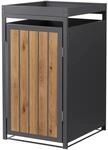 ML-Design M&uuml;lltonnenbox 1Er mit Pflanzdach 240L Anthrazit-Holzoptik