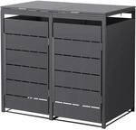 ML-Design M&uuml;lltonnenbox 2Er 240L 132x80x120 cm Anthrazit aus Stahl