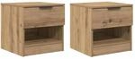 vidaXL Bettschrank 2 Stk Artisan-Eiche 40 x 39 x 40 cm Holzwerkstoff 880517