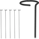 Relaxdays Pflanzst&auml;be 6er Set Stahl Schwarz Mit Ring 80 cm x 6 cm