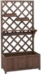 MCW Hochbeet P68 Rankgitter H&auml;ngek&auml;sten Holz 135x70x30cm Braun