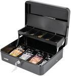 HMF 15230-02 Geldkassette Abschlie&szlig;bar M&uuml;nzeinsatz 4 Scheinf&auml;cher Klammer 30...
