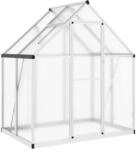 Furnicato Gew&auml;chshaus Mit Fundamentrahmen Silbern 169x114x195 Cm Alu