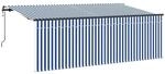 vidaXL Einziehbare Markise Blau und Wei&szlig; 350 x 200 cm 3329637