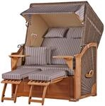 bene,iving Strandkorb Komplettset Schaalsee Teak PE grau Modell 501