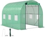 Outsunny Folientunnel Winterfest Tomatenhaus mit Erdanker Kunststoff Stahl