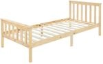 ML-Design Holzbett 90x200 cm Natur Bettgestell mit Lattenrost und F&uuml;&szlig;e