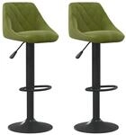 vidaXL Barhocker 2 Stk Hellgr&uuml;n Samt 335351