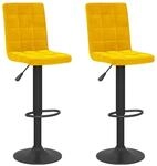 vidaXL Barhocker 2 Stk Senfgelb Samt 335770