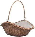 vidaXL Holzkorb mit Tragegriff 60 x 44 x 55 cm Natur Weide