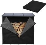 ML-Design Kaminholzregal Abdeckung LxH 185x125 cm Schwarz Wetterfest