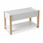 Relaxdays Kinderb&uuml;cherregal Holzwerkstoff Kiefer Wei&szlig; Natur Kindgerecht 44 cm x 80