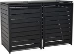 Merxx Set M&uuml;lltonnenabdeckung Basis mit Anbau Gro&szlig; Alu/Stahl