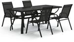 vidaXL 5-Tlg Garten-Essgruppe Schwarz 3095980
