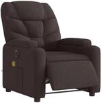 vidaXL Massagesessel Elektrisch Dunkelbraun Stoff 3204589