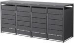 ML-Design M&uuml;lltonnenbox 4Er 240L 260x80x120 cm Anthrazit aus Stahl