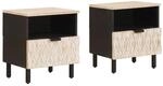 vidaXL Nachttisch 2 Stk Wei&szlig; 40 x 33 x 46 cm Massivholz Mango 4017871
