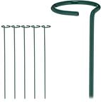 Relaxdays Pflanzst&auml;be 6er Set Stahl Dunkelgr&uuml;n Pulverbeschichtet Mit Ring 60...