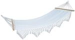 Svita Luxush&auml;ngematte Mit Schmucksaum Boho Holzrahmen Macram&eacute; Baumwolle Beige