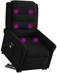 vidaXL Elektrischer Massagesessel mit Aufstehhilfe Schwarz Stoff 3303346