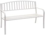 PROREGAL Gartenbank HxBxT 87x128x58cm Bank Parkbank Sitzbank Wei&szlig; 2-Sitzer
