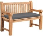 DELUKE Gartenbank Teakbank DABEL Holz Dunkelgrau 150x61x93cm Holzbank 150cm Mit
