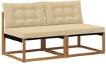 vidaXL 2 St&uuml;ck Outdoor Mittelsofa Massivholz Akazie Natur 900644