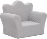 vidaXL Kindersofa Hellgrau Weich Pl&uuml;sch 357041