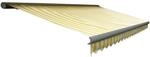 MCW Kassetten-Markise H122 mit Volant 4x3m Polyester Gelb/Wei&szlig; Grau