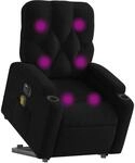 vidaXL Elektrischer Massagesessel mit Aufstehhilfe Schwarz Stoff Modell 1