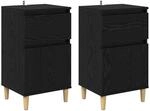vidaXL Nachttisch 2 Stk Schwarz Eichen-Optik 40 x 35 x 70 cm 881238