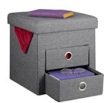 Relaxdays Sitzhocker mit Stauraum Polyester MDF Schaumstoff Dunkelgrau 2...
