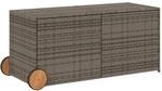 Furnicato Gartentruhe Mit Rollen Grau 283l Poly Rattan