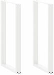 vidaXL Bartischbeine U-Form 2 Stk Wei&szlig; 60x110-111 cm Stahl 4013249