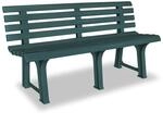DELUKE Parkbank KATO 145,5cm Kunststoff Gr&uuml;nfarbig Gartenbank Wetterfest