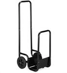 Relaxdays Kaminholzwagen Stahl Schwarz Rollbar 100 cm x 43 cm x 40 cm