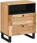 vidaXL Nachttisch Natur 50 x 33 x 60 cm Massivholz Mango 4018054
