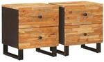 vidaXL Nachttisch 2 Stk Braun 40 x 33,5 x 46 cm Massivholz Mango 4018295