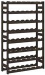 vidaXL Weinregal f&uuml;r 56 Flaschen Schwarz Massivholz Kiefer