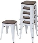 MCW 6x Hocker A73 Inkl. Holz-Sitzfl&auml;che Wei&szlig;
