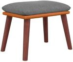 vidaXL Fu&szlig;hocker Hellgrau 45x29,5x39 cm Stoff und Kunstleder Modell 2
