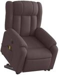 vidaXL Elektrischer Massagesessel mit Aufstehhilfe Dunkelbraun Stoff 3205357