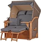 bene,iving Strandkorb Komplettset Schaalsee Teak PE grau Modell 500