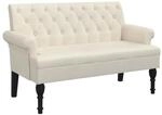 vidaXL Sitzbank mit R&uuml;ckenlehne 120x62x75,5 cm Leinen 372128