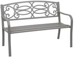 PROREGAL Gartenbank HxBxT 87x127x58cm Bank Parkbank Sitzbank Grau 2-Sitzer