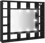 vidaXL LED-Spiegelschrank Schwarz 91x15x76,5 cm 833496