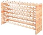 Costway Weinregal Holz Stapelbar 72 Flaschen 119 x 29 x 72 cm