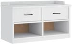 vidaXL Flurbank SANDNES Wei&szlig; 87x40x50 cm Massivholz Kiefer 4010462