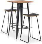 vidaXL 3 Teiliges Bar-Set Stahl Schwarz 276846