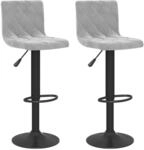 vidaXL Barhocker 2 Stk Hellgrau Samt 333731